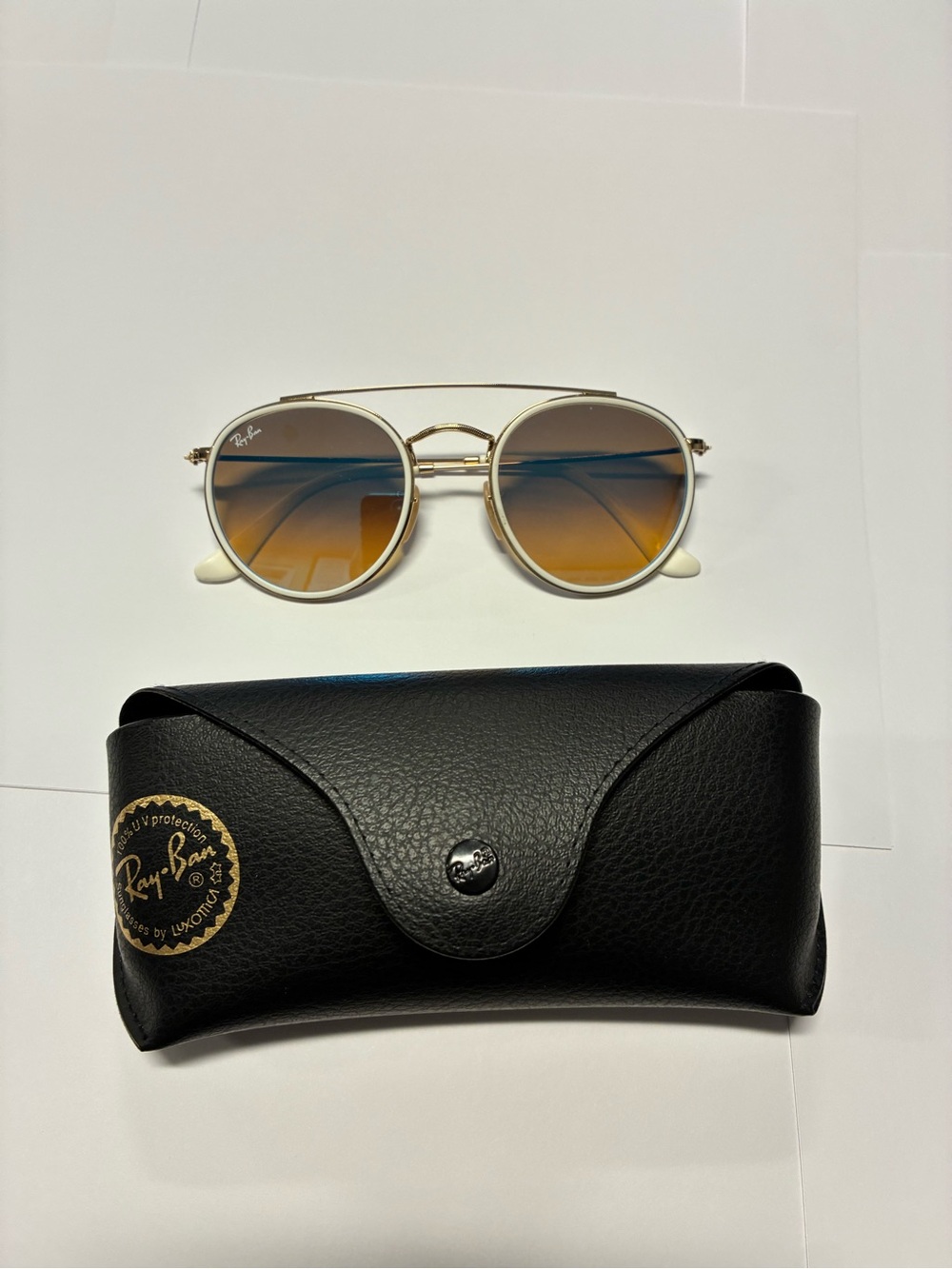 Ray-Ban Gold color vintage  Frame Sunglasses colored  Lenses made in Italy